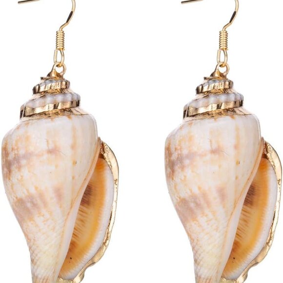 Beach Seashell Drop Earrings for Women, Casual Summer Beach Jewelry - Picture 1 of 6